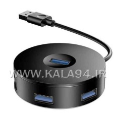 هاب KAISER KH-17 / دارای 4 پورت USB 3.0 / کابل 30 سانتی / کابل ضخیم و مقاوم / پرسرعت / پشتبانی 5GBPS / ورودی آداپتور / تک پک جعبه ای